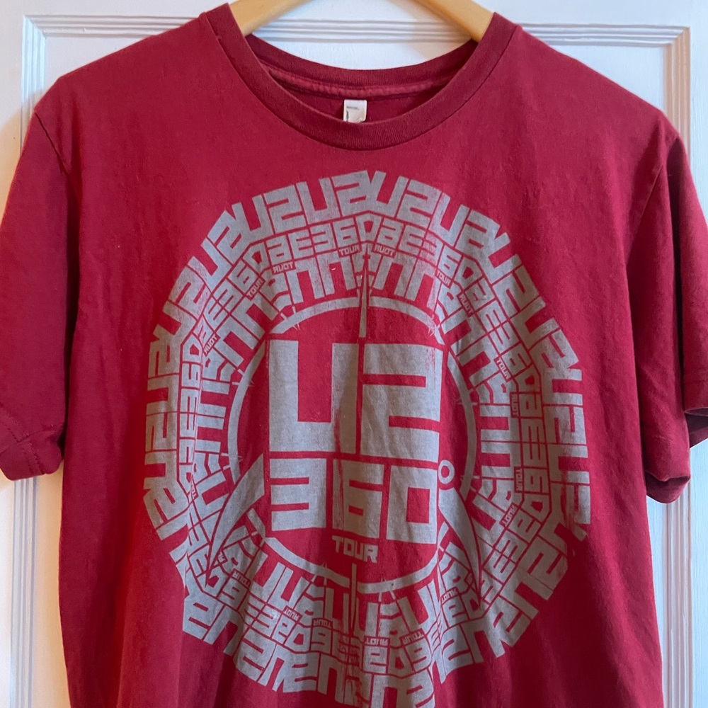 U2 365 Tour t-shirt maroon Sxz L